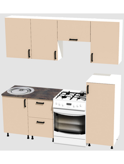 Кухня Эконом 1,5 метра с полуколонкой (1000х500) Цвет: Фон бежевый/Фон бежевый