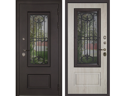 Дверь терморазрыв Аляска 3К с окном и ковкой