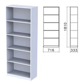 Шкаф (стеллаж) "Бюджет", 716х333х1810 мм, 4 полки, серый