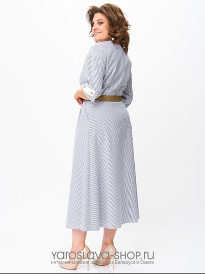 Женское платье А- силуэта в полоску