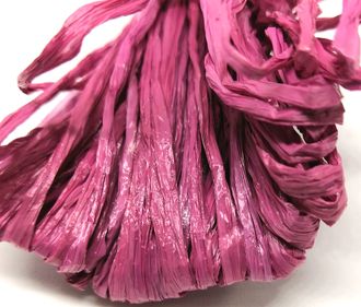 Рафия цвет розовая фуксия жемчужная 1 метр (толщина 5 мм)
