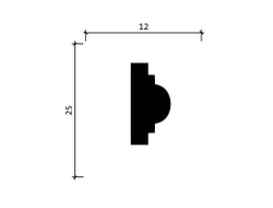 Молдинг Decor Dizain DD35, дюрополимерный, влагостойкий, под покраску, длина 2 м