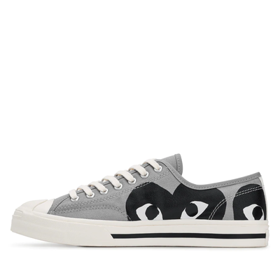 Кеды Play Comme des Garçons x Converse Jack Purcell серые низкие с черным сердцем