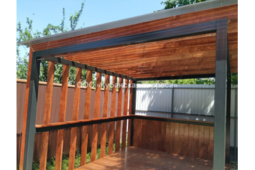 Беседка деревянная на металлокаркасе 3*4м