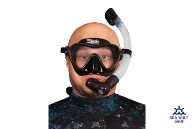 Маска для дайвинга с трубкой Scuba Brothers Flipper Black, комплект