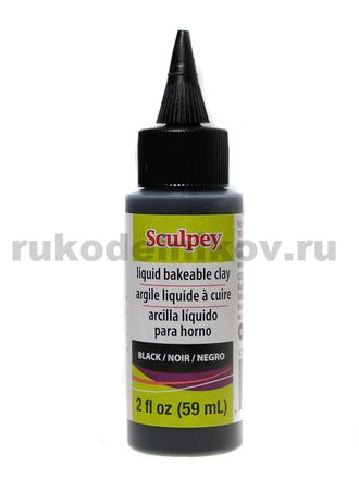 декоративный гель Sculpey Liquid, запекаемый, цвет-черный, 59 мл