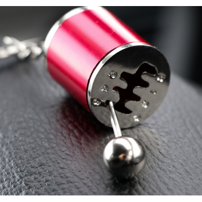 Брелок рычаг КПП, металл, КРАСНЫЙ