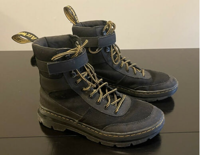 Обувь Dr. Martens 1460 Black Smooth Combs Tech Canvas And Hi Suede