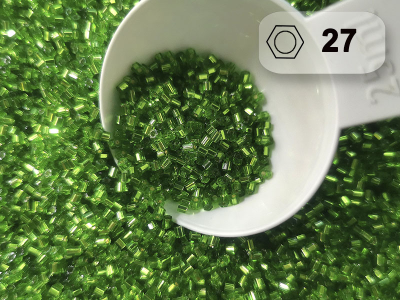 Toho Hexagon 11/0 - 5г - 27 Прозрачный перидот с серебряной линией внутри