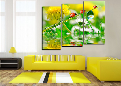 Модульная картина "Семья божьих коровок"