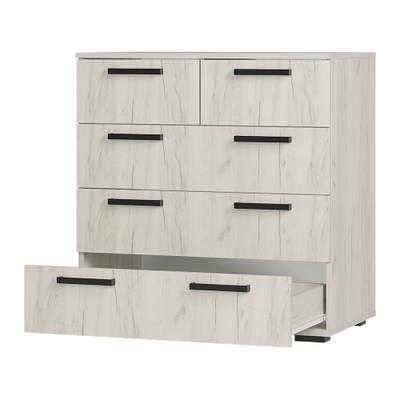 Комод Стандарт-5 NEW Дуб крафт белый, Ш800хГ460хВ829