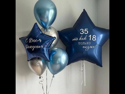 композиция из шаров "синий"