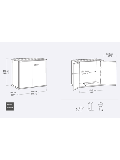 Ящик-шкаф Кортина Белла 1000 л серый
