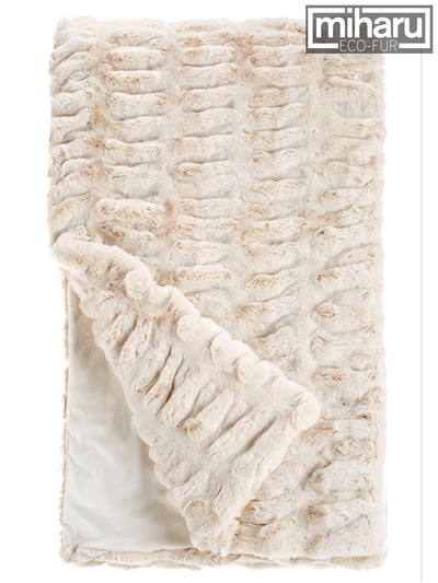 Плед из искусственного меха норки, цвет: слоновая кость