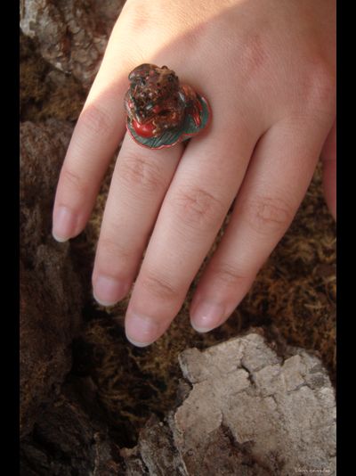 Фэнтезийное кольцо с опалом "Принц-лягушка Восточного Королевства"