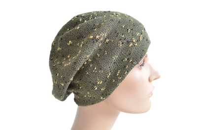 Хлопковый берет женский хаки