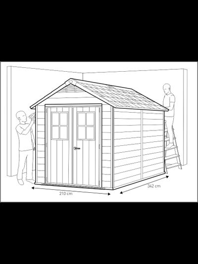 Сарай "Ньютон 7511" (размеры 210 х 342 см), серый