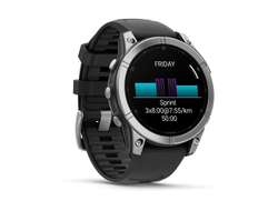 Умные часы Garmin Fenix E - 47 мм, AMOLED серебристый стальной безель, черный силиконовый ремешок (010-03025-00)