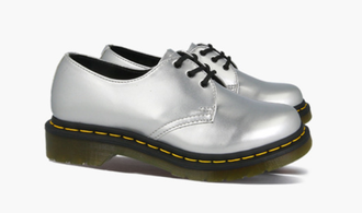 Dr martens metallic silver on sale