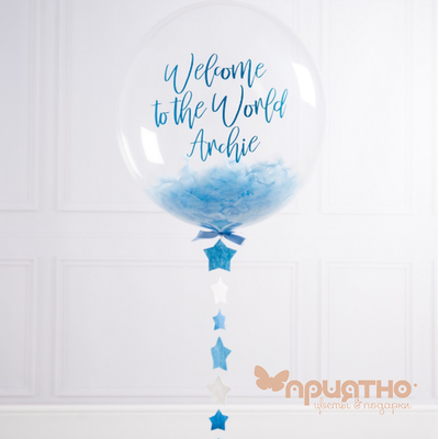 СЕТ ИЗ ВОЗДУШНЫХ ШАРОВ "BABY BLUE BIRTHDAY"