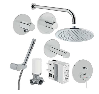 Набор встроенной душевой системы, VitrA Origin, черный матовый, на 3 направления , A49284EXP