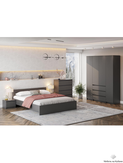 Денвер комплект мебели для спальни Графит серый