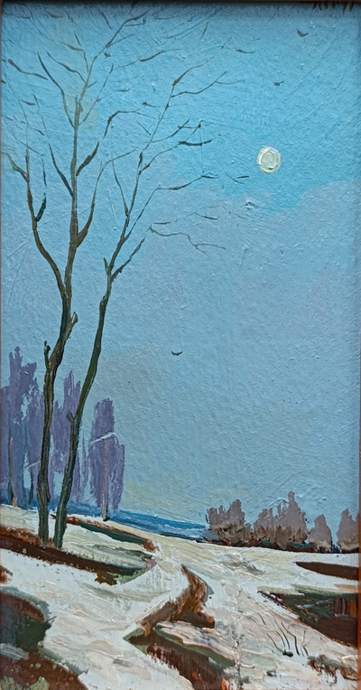 "Незабудки" картон масло Прядко А. 1994 год