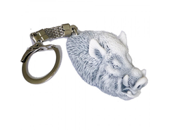 Брелок ГОЛОВА КАБАНА, литьевой мрамор.ОПТ