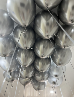 Шары серебро хром 20 штук под потолок