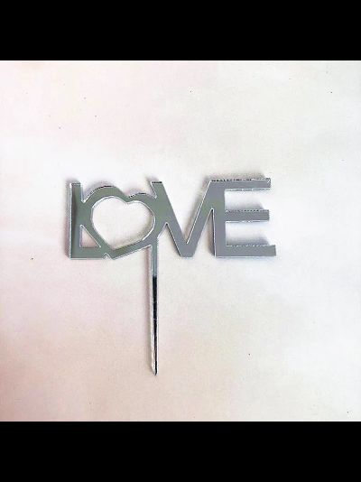 Топпер акриловый LOVE (серебро)