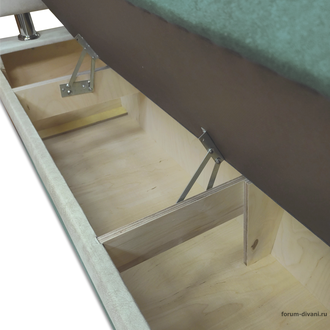 Кухонный ДИВАН "ФОРУМ-4" с боковой спинкой, Зеленый/Слоновая кость Левый