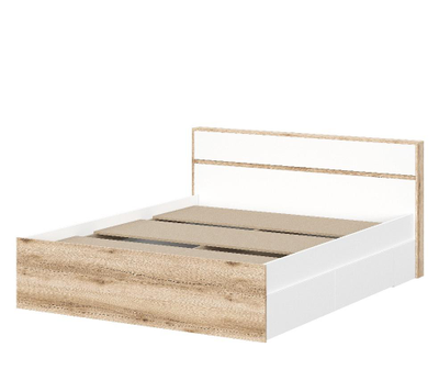 Брауни Кровать (1,6х2,0) Дуб Делано/Белый ( с основанием)