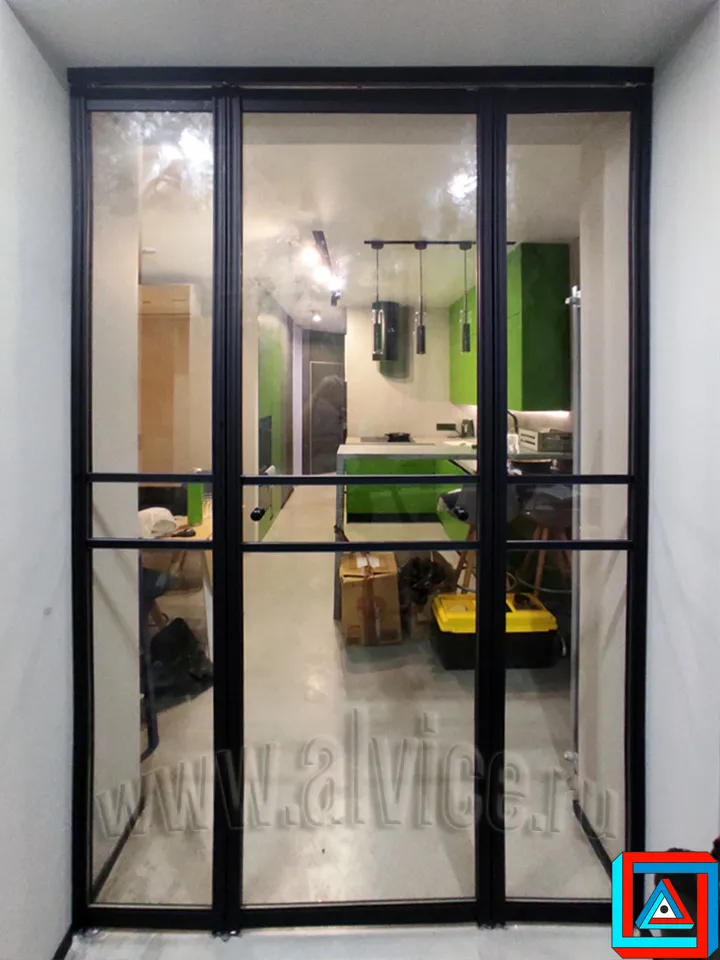 Складная дверь-перегородка из 3-х створок