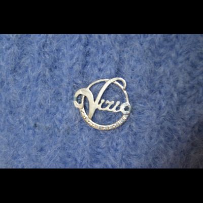 Мохеровый теплый берет одинарный Vizio Италия 6946 BO голубой