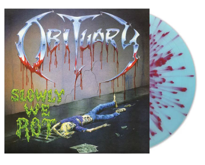 OBITUARY - SLOWLY WE ROT LP Blue Corpse/Blood Splatter LP US Remastered