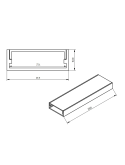 Алюминиевый профиль 4L-3010-S ANOD+OPAL