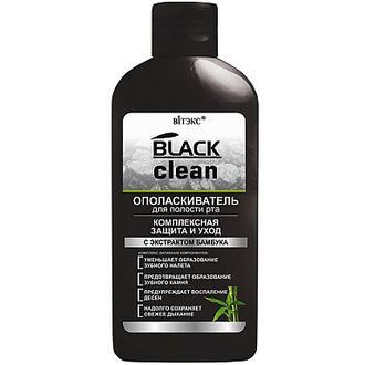 Витекс Black Clean Ополаскиватель для полости рта Комплексная защита и уход с экстрактом бамбука 285мл