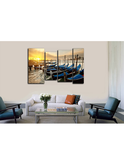 Модульная картина "Гондальеры на пристани"