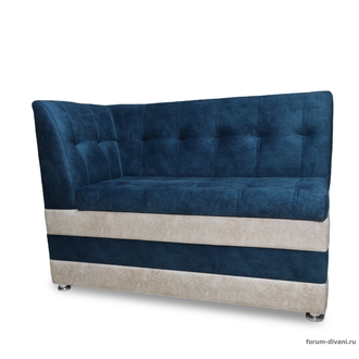 Кухонный ДИВАН "ФОРУМ-5МН" С БОКОВОЙ СПИНКОЙ, Синий/слоновая кость Левый