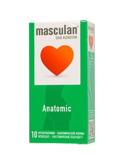 328 Презервативы Masculan, Anatomic №10, анатомической формы, 5,3 см, 18,5 см, 10 шт