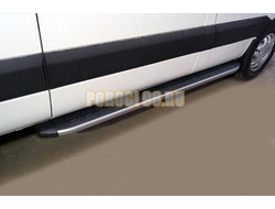 Порог алюминиевый с пластиковой накладкой (карбон серебро) 2020 мм (правый) ТСС для Sollers Atlant 2023-