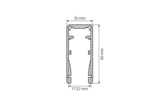 Профиль ALU-HANDRAIL-2000 FOR GLASS 17.5