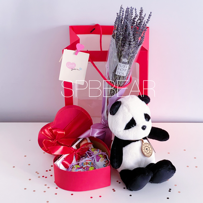 Подарочный набор №19 - Плюшевая панда, Лаванда, Киндер бокс средний