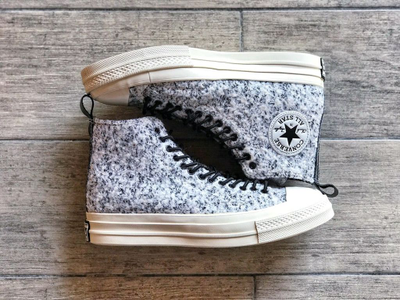 Зимние кеды Converse Chuck 70 Sherpa серые высокие 166132C оригинал фото