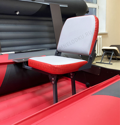 Кресло в лодку ПВХ серый красный