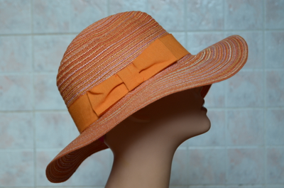 Оранжевая летняя женская шляпа из хлопка