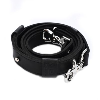 Плечевой кожаный ремень Черный