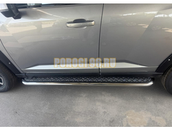 Пороги с накладным листом Папа Тюнинг d53 для Haval H7 2025-