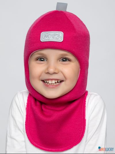 Шапка-шлем "NK"   20101-01, цвет ярко-розовый р. 52-54