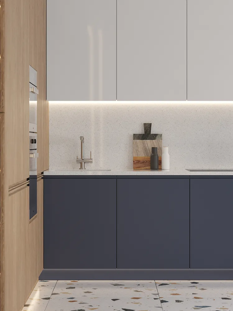 Просторная кухня в современном стиле.